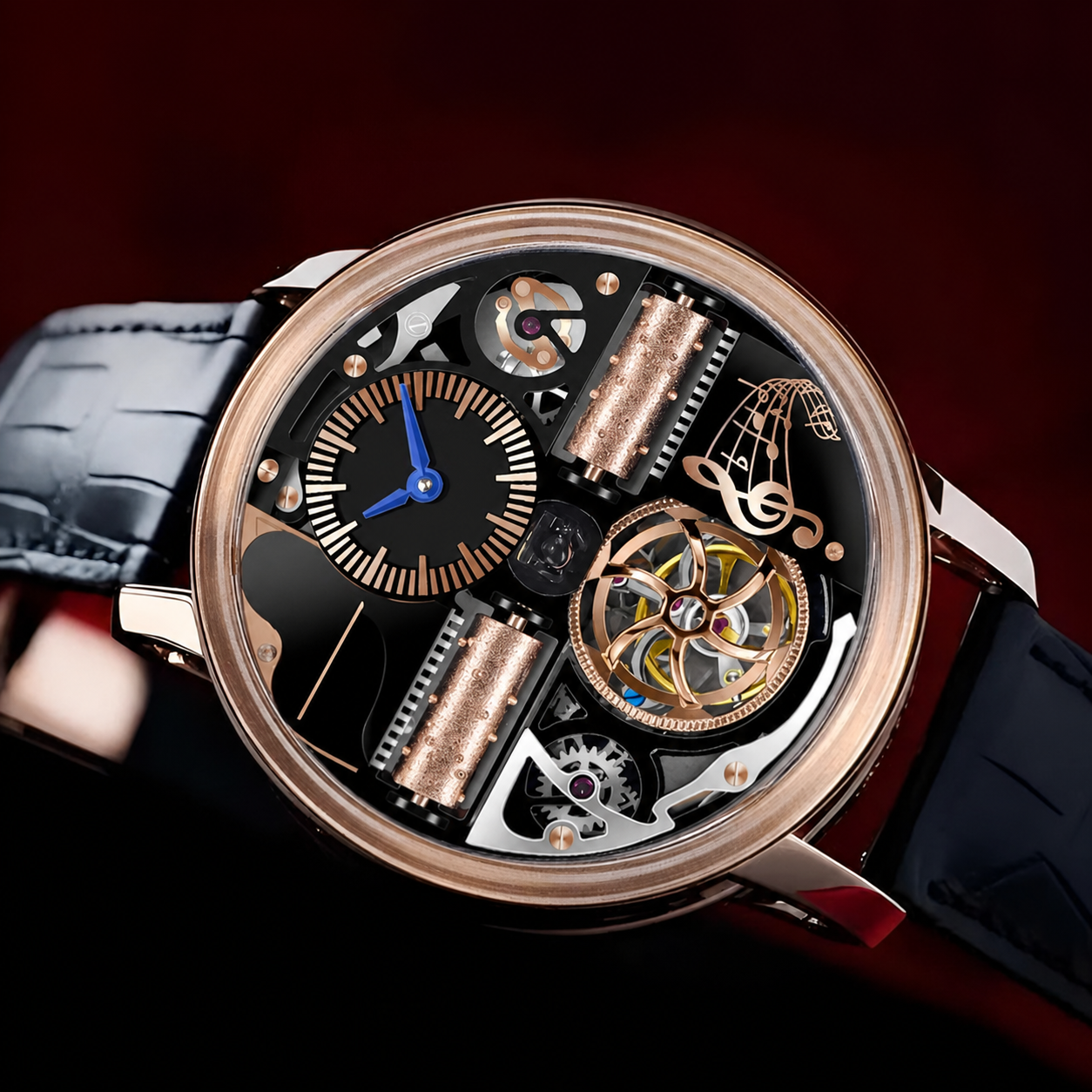 Meridian Noir Legacy - Men's Open-Heart Automatic Watch
