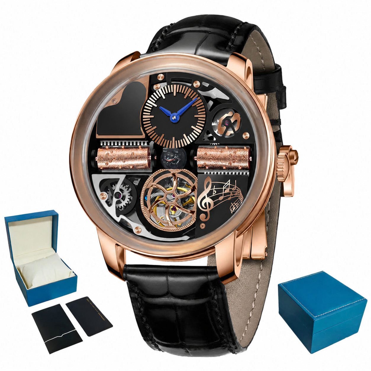 Meridian Noir Legacy - Men's Open-Heart Automatic Watch
