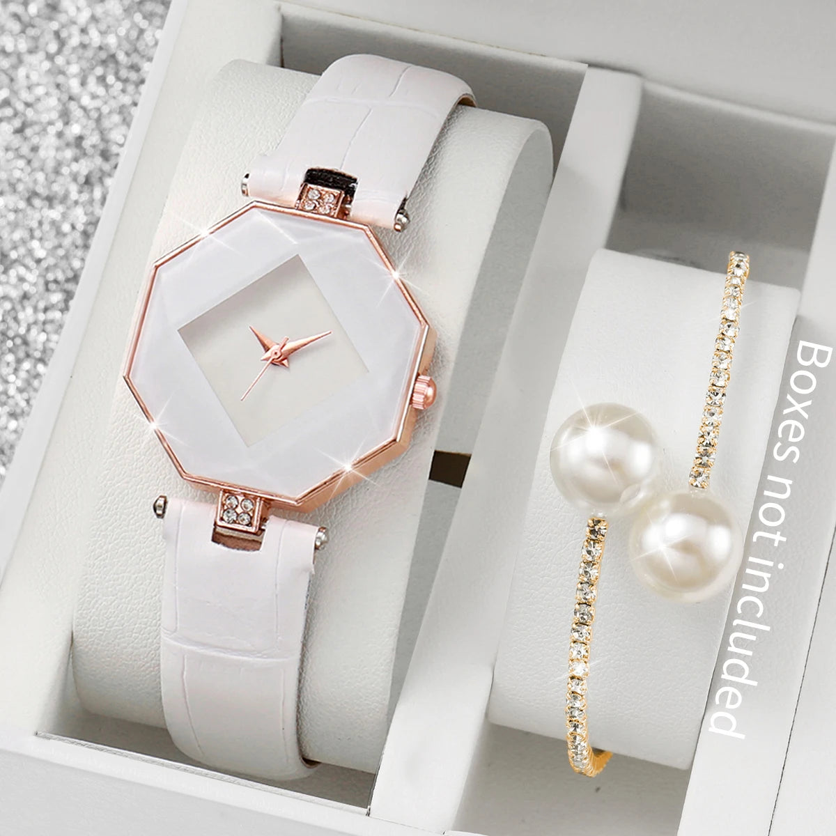 Duo Pérola Meridiana — Conjunto Feminino de Relógio e Pulseira