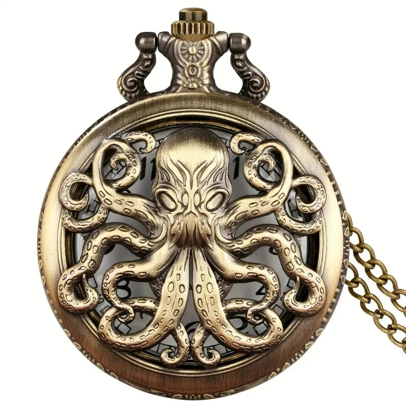 Meridian Kraken — Bronze Octopus Pocket Watch