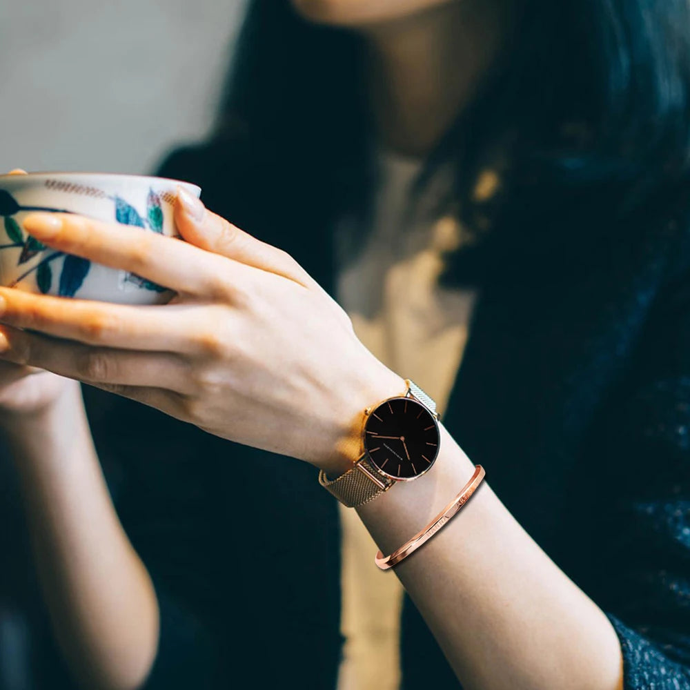 Meridian AURORA Mesh - Rose gold stainless-steel mesh bracelet