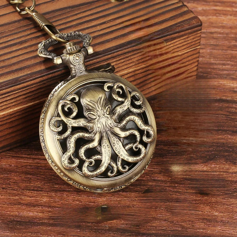 Meridian Kraken — Bronze Octopus Pocket Watch