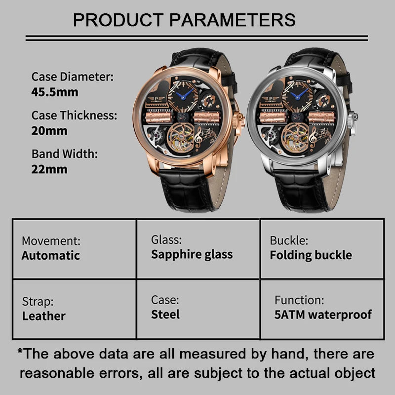 Meridian Noir Legacy - Men's Open-Heart Automatic Watch
