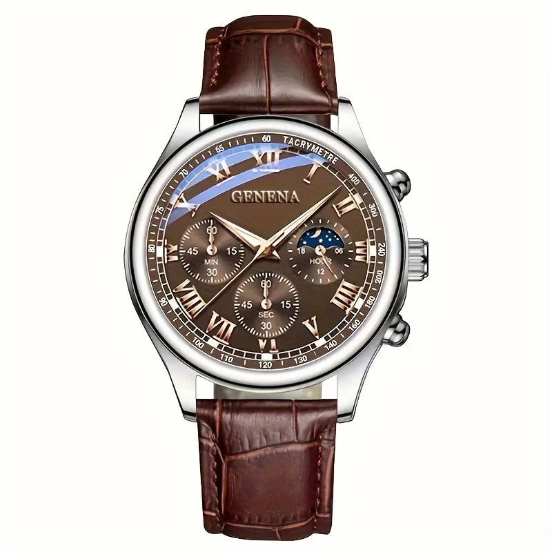 Cadran romain Meridian — Cuir marron
