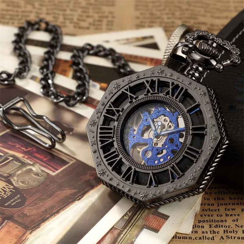 Meridian Hexagon — Gold Skeleton Pocket Watch