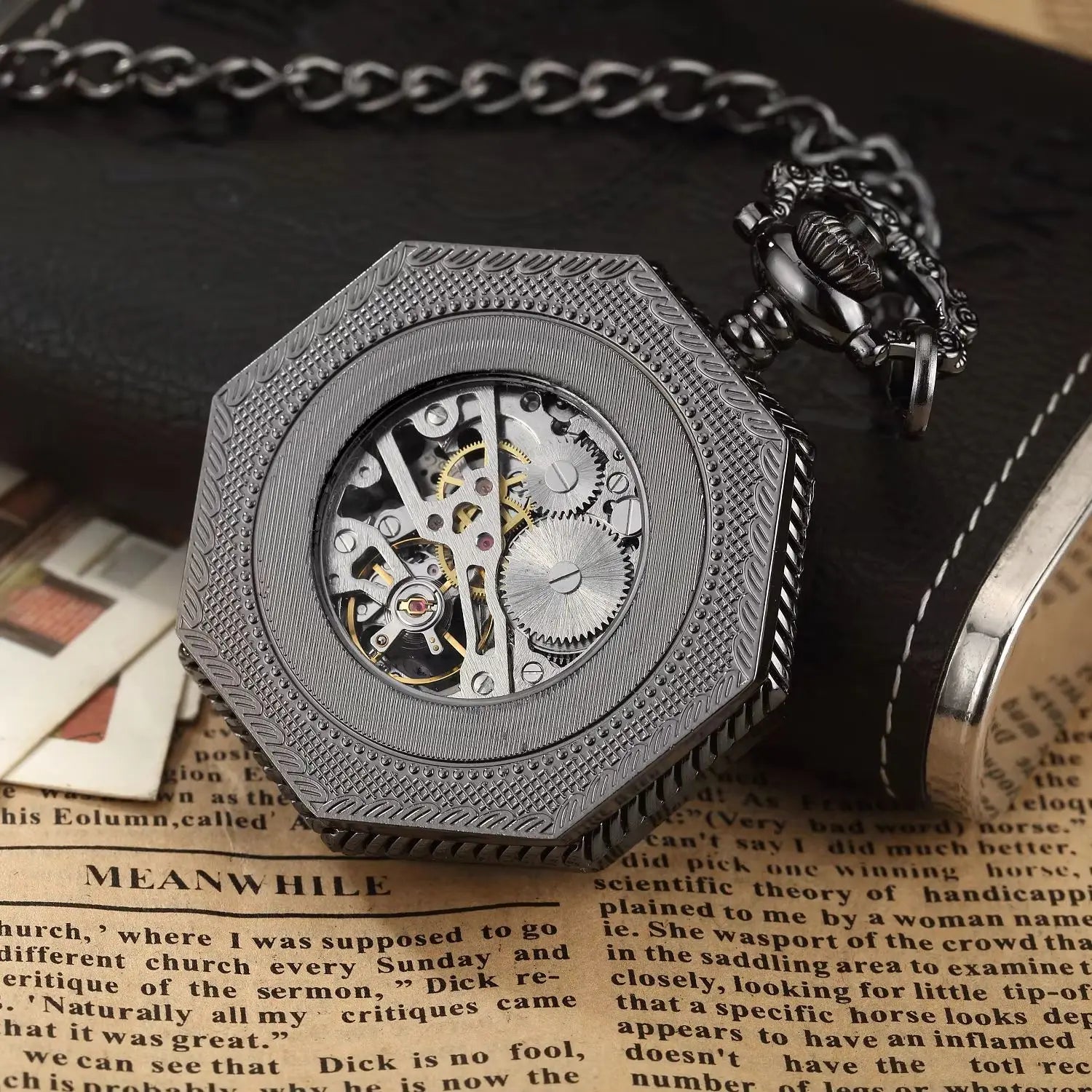 Meridian Hexagon — Gold Skeleton Pocket Watch