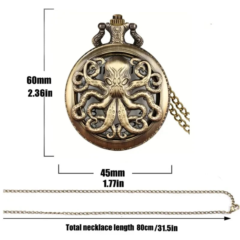 Meridian Kraken — Bronze Octopus Pocket Watch