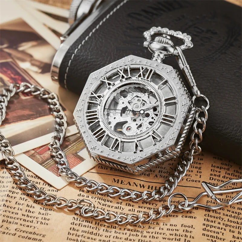 Meridian Hexagon — Gold Skeleton Pocket Watch