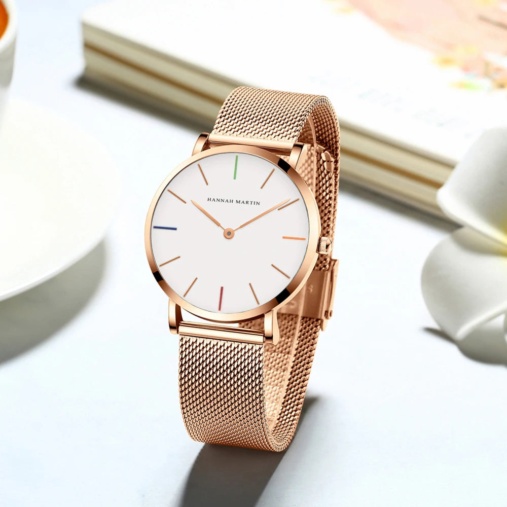 Meridian AURORA Mesh - Rose gold stainless-steel mesh bracelet