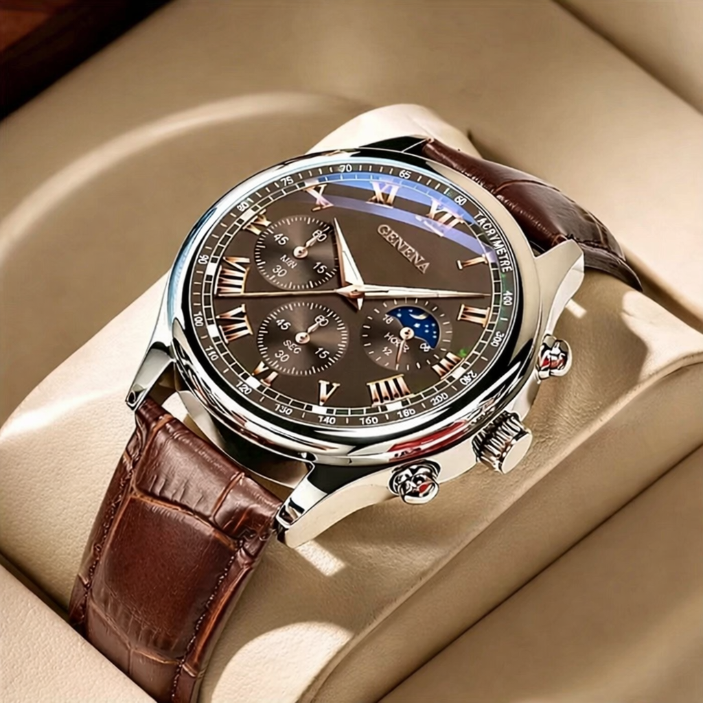 Meridian Roman Dial — Brown Leather