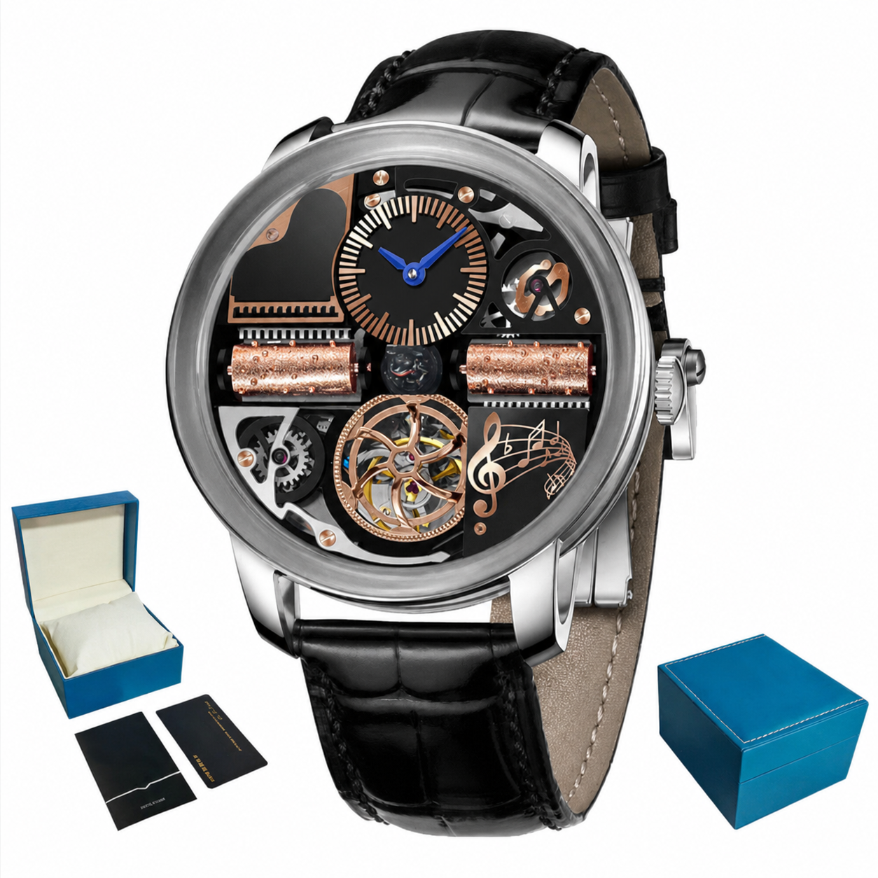 Meridian Noir Legacy - Men's Open-Heart Automatic Watch