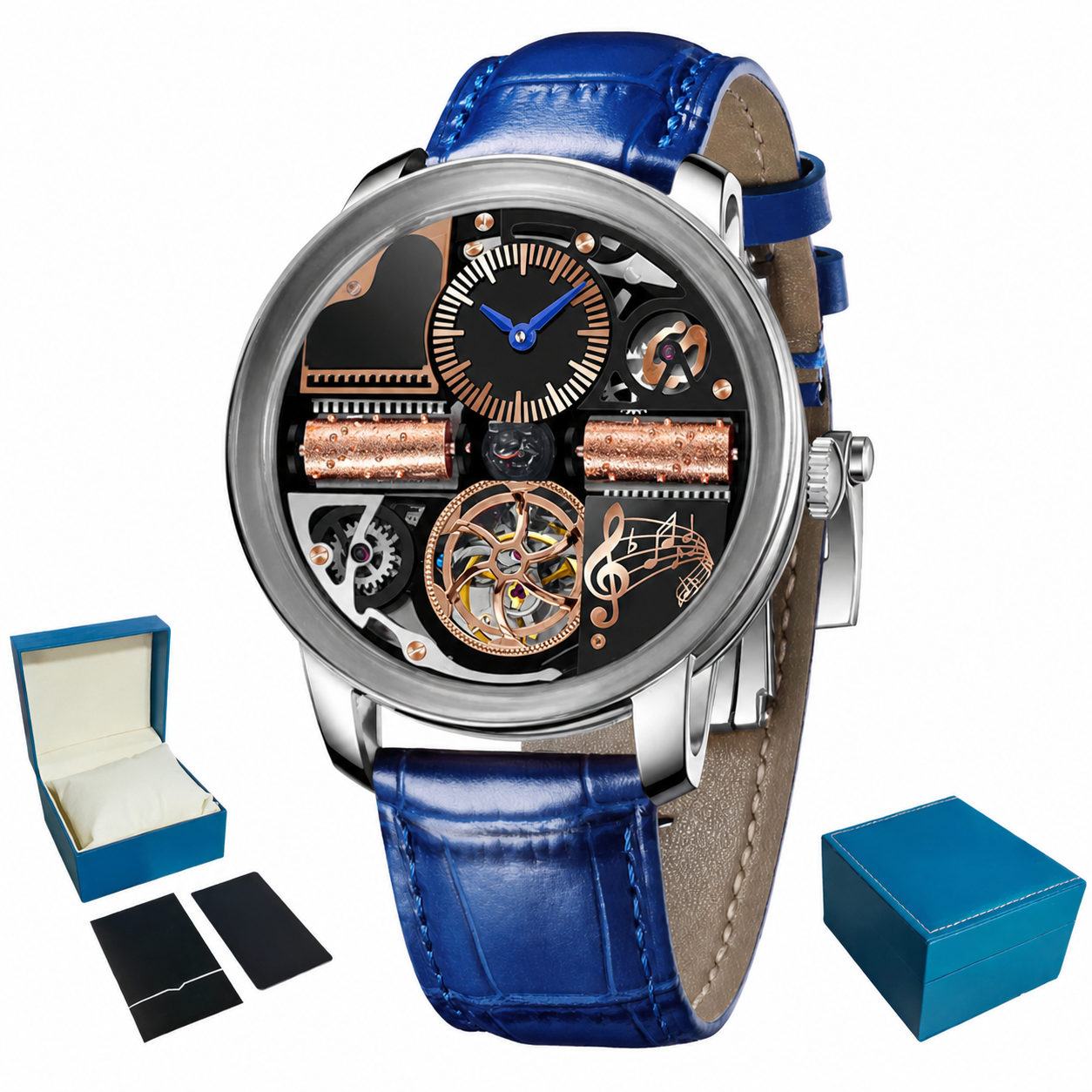 Meridian Noir Legacy - Men's Open-Heart Automatic Watch