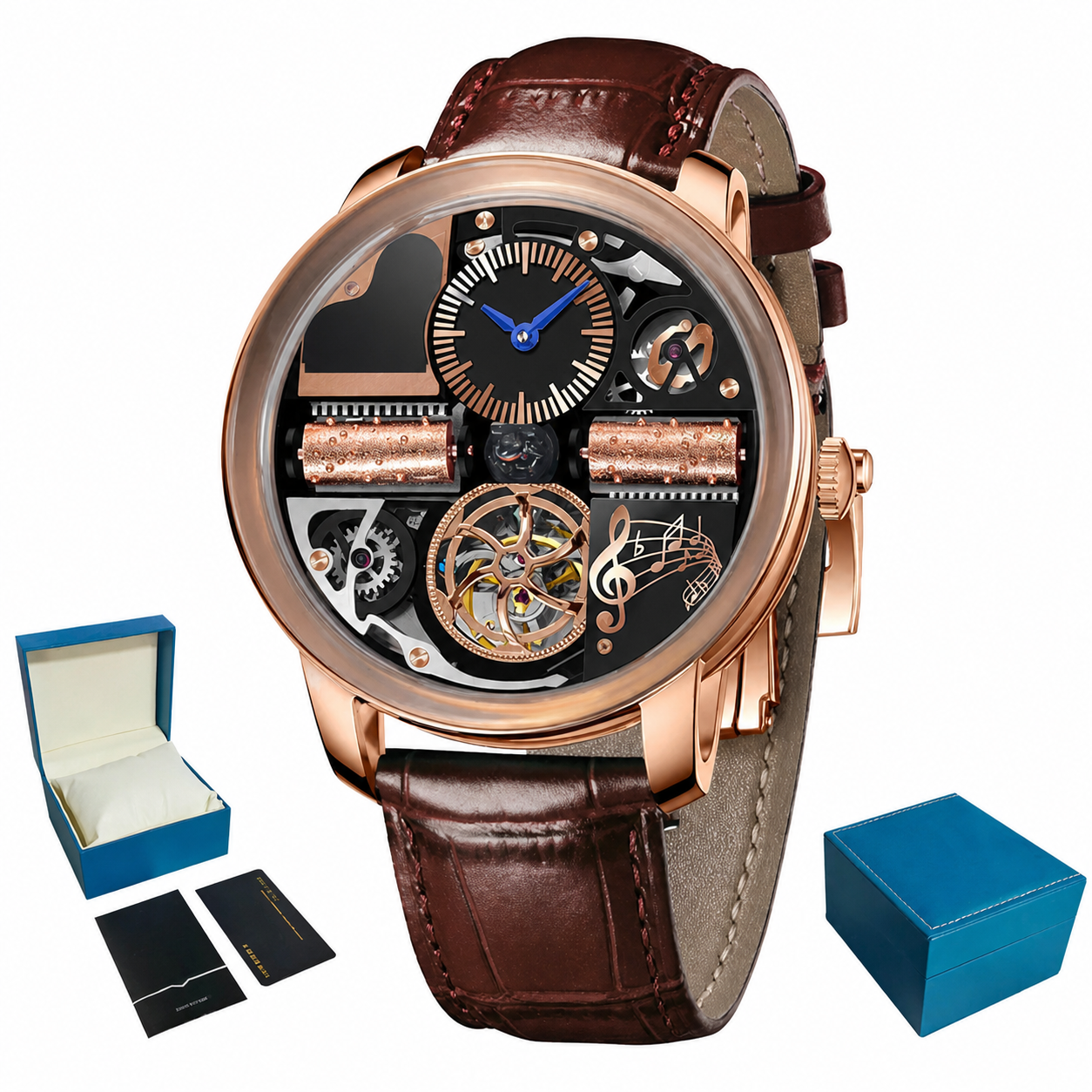 Meridian Noir Legacy - Men's Open-Heart Automatic Watch