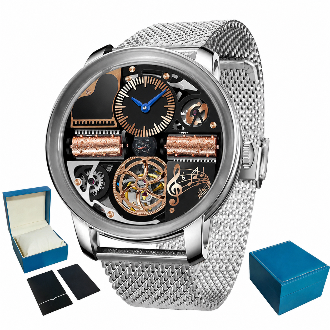 Meridian Noir Legacy - Men's Open-Heart Automatic Watch