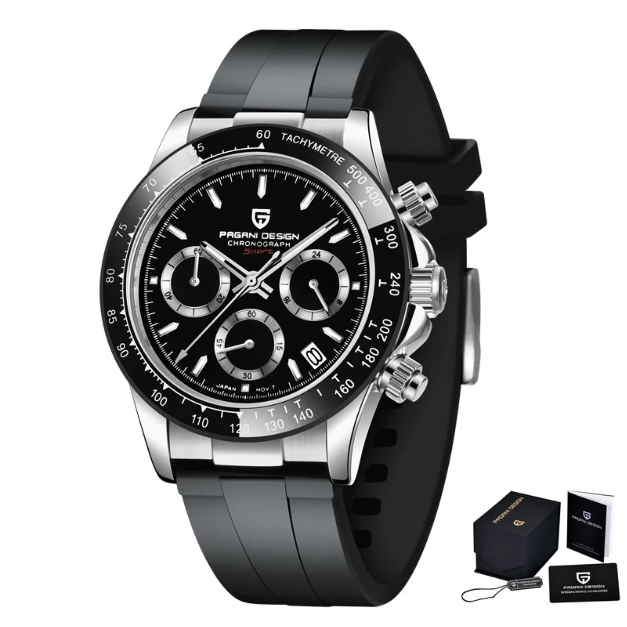 Chronographe Meridian Meteorite — Verre saphir · Mouvement Seiko · 100M