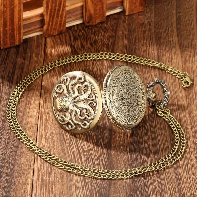 Meridian Kraken — Bronze Octopus Pocket Watch