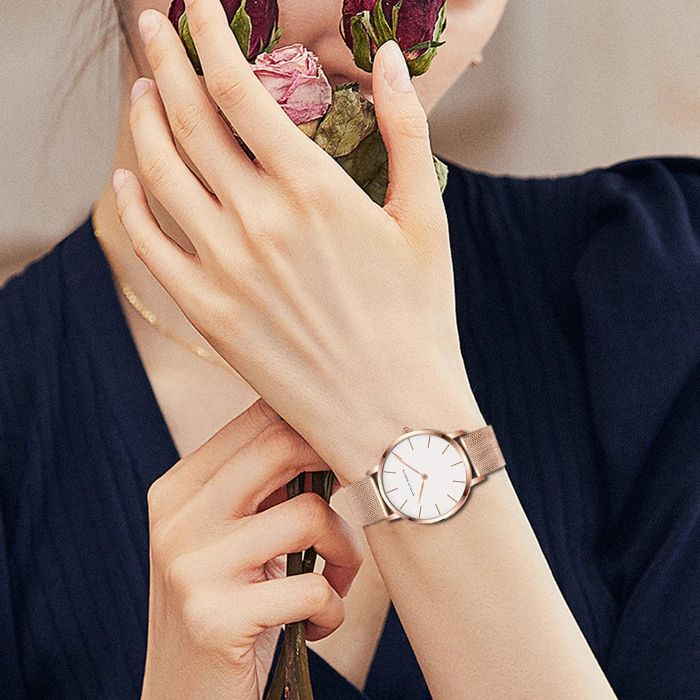 Meridian AURORA Mesh - Rose gold stainless-steel mesh bracelet
