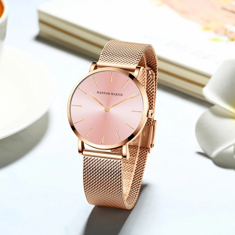 Meridian AURORA Mesh - Rose gold stainless-steel mesh bracelet