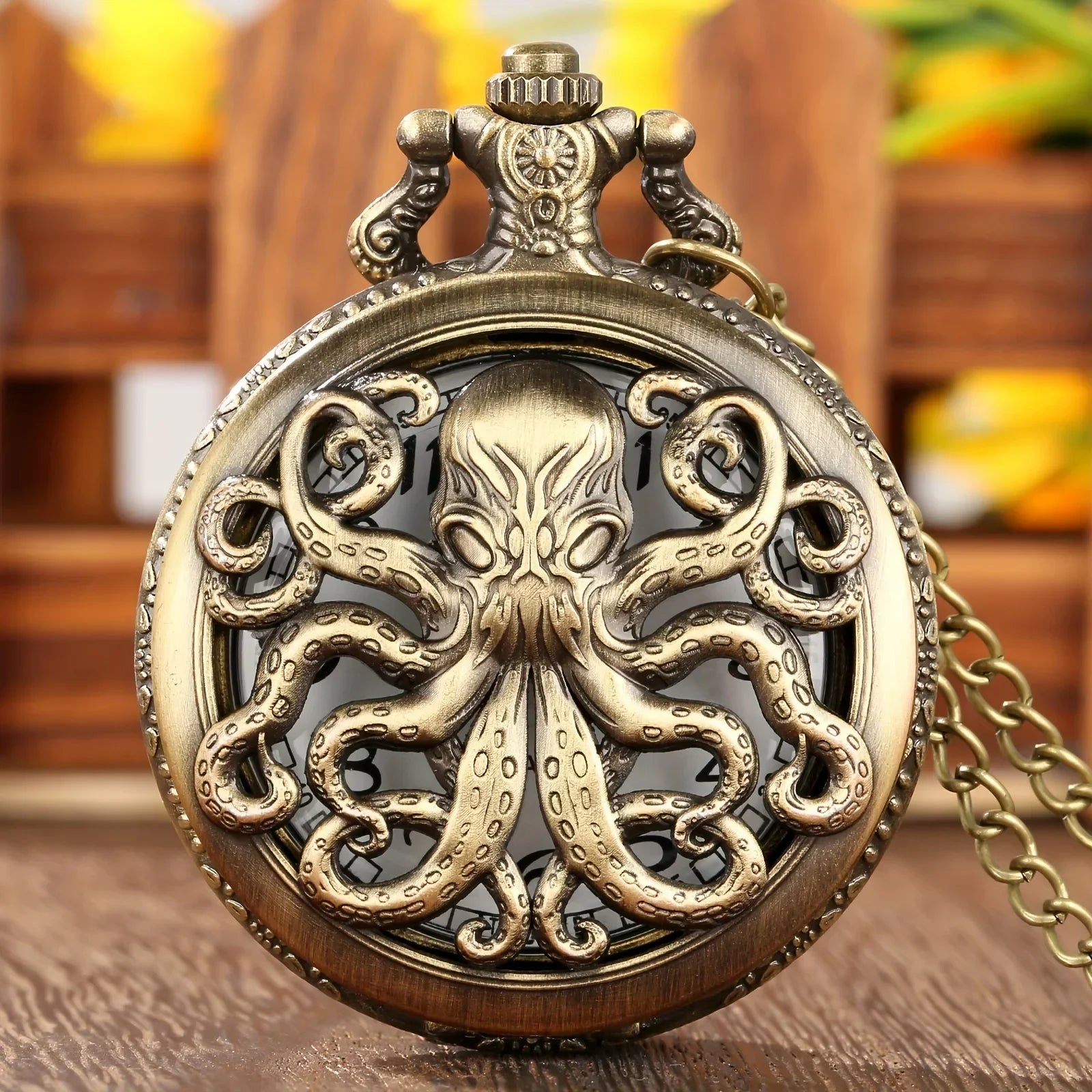 Meridian Kraken — Bronze Octopus Pocket Watch