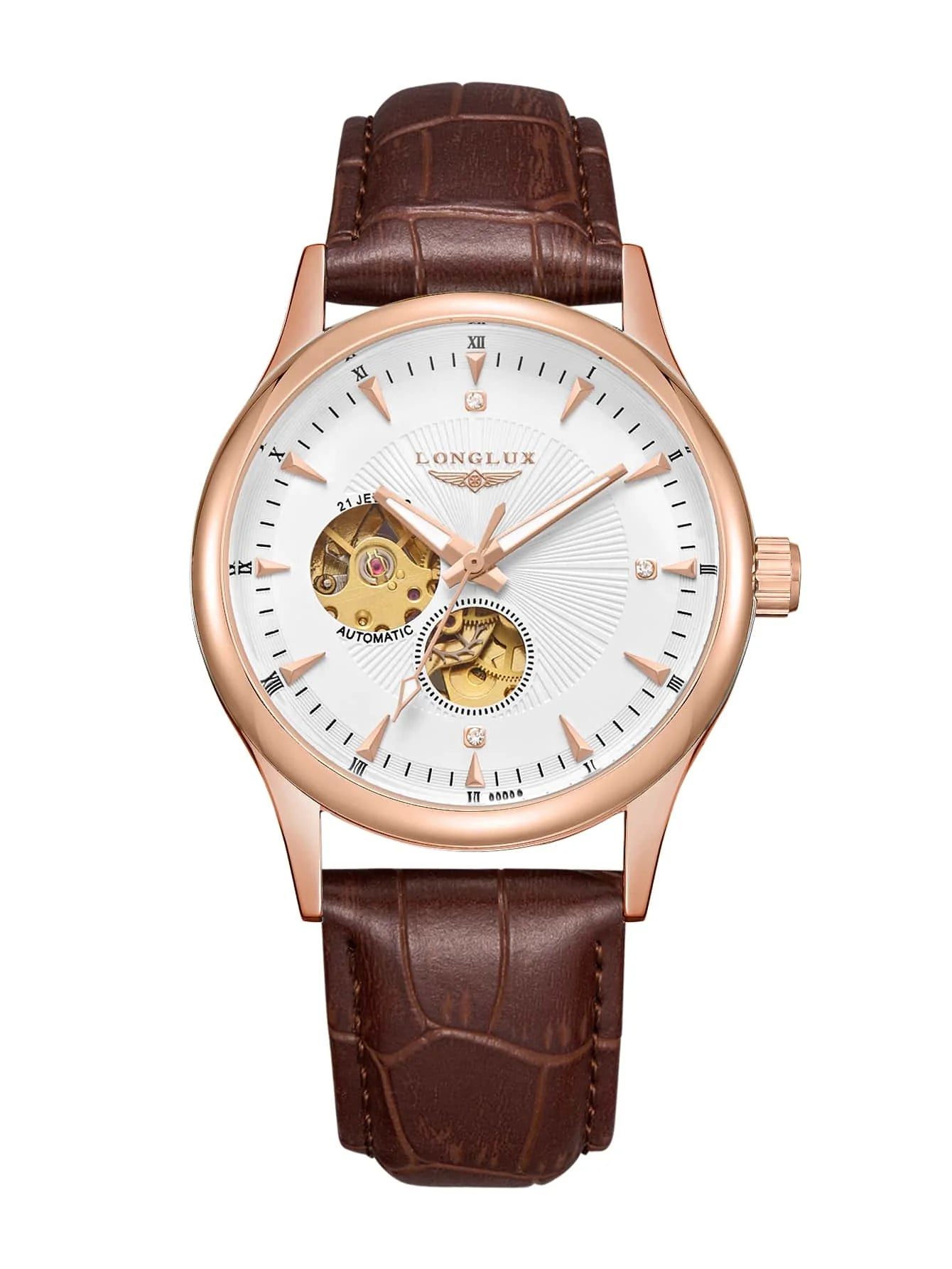 Meridian Aurum — Relógio Esqueletizado Automático Dourado