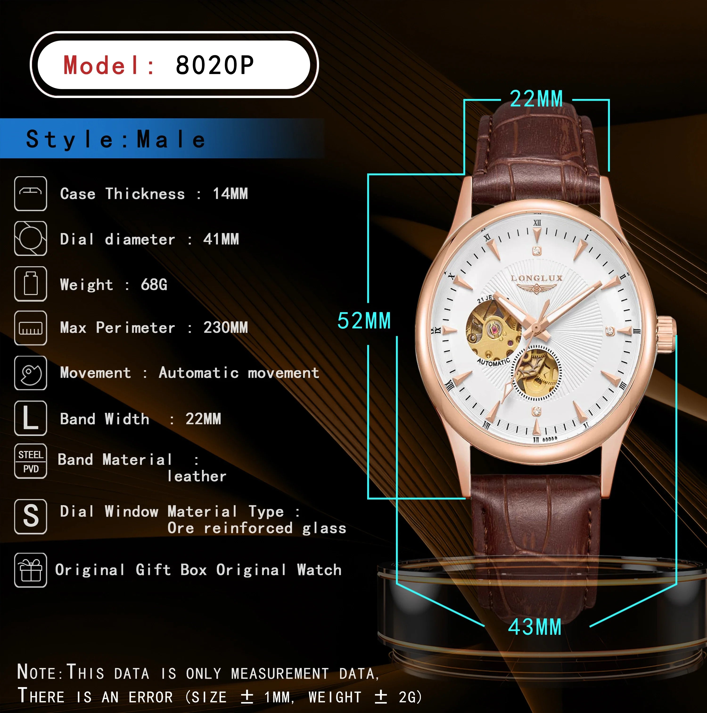 Meridian Aurum — Relógio Esqueletizado Automático Dourado